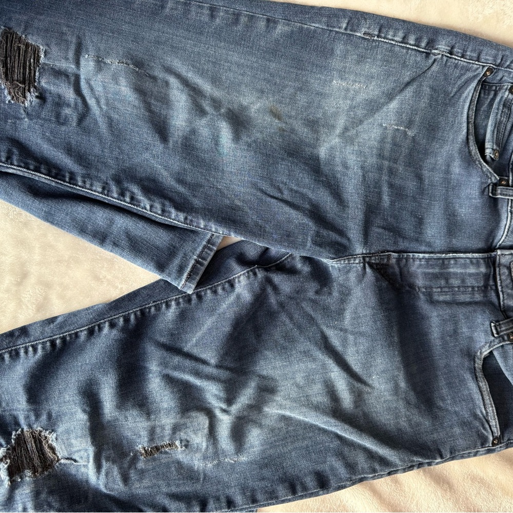 Express Relaxed Fit Distressed Blue Jeans